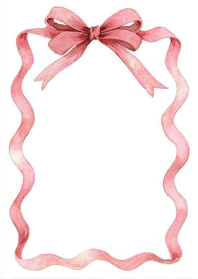 Pink Ribbon Frame Watercolor Print. poster