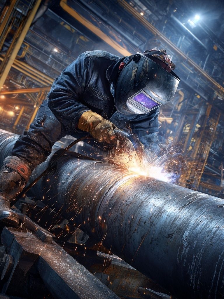 Industrial Welder Action Poster. poster detail