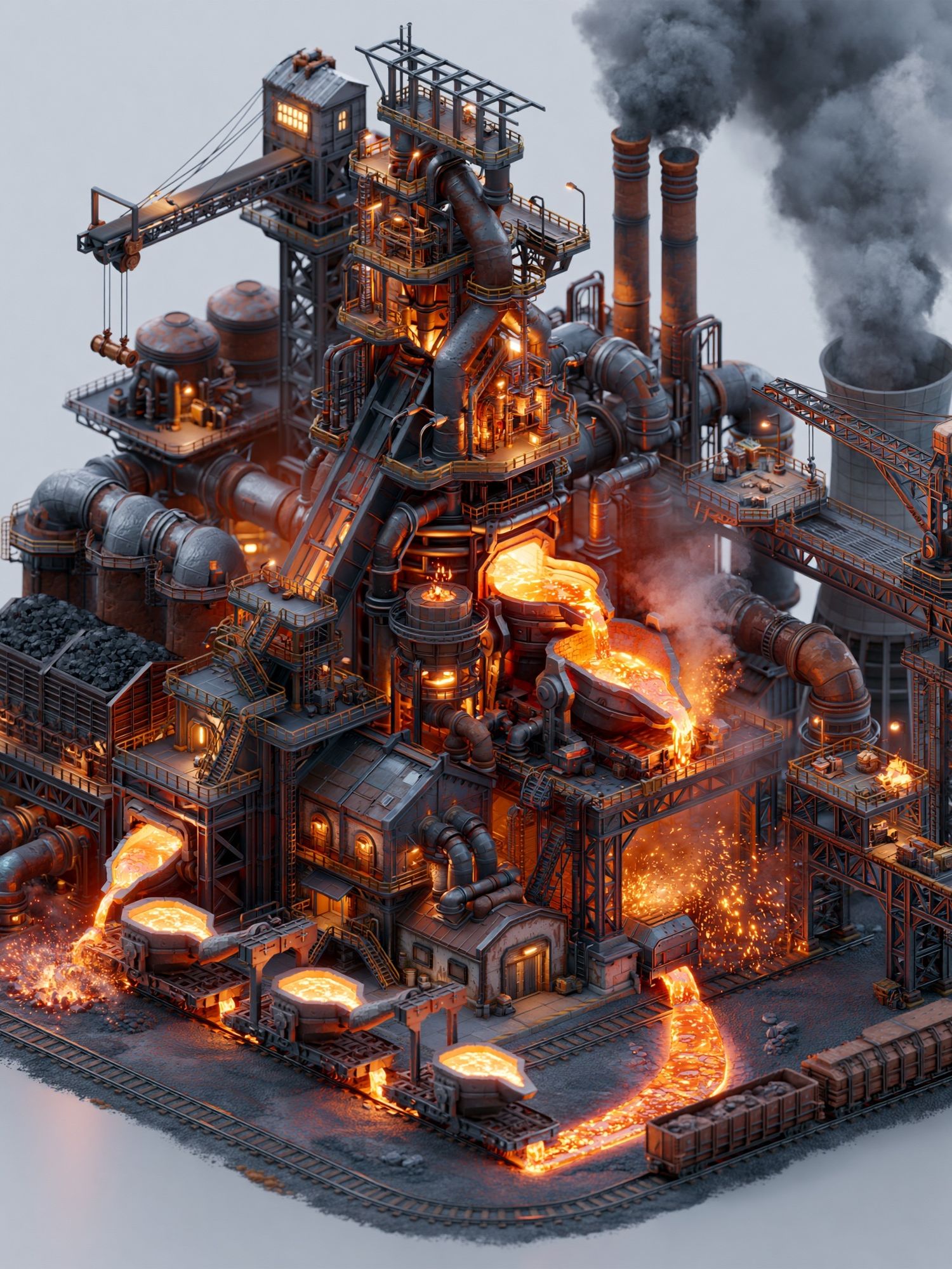 Industrial Steelworks Digital Art Poster. poster detail