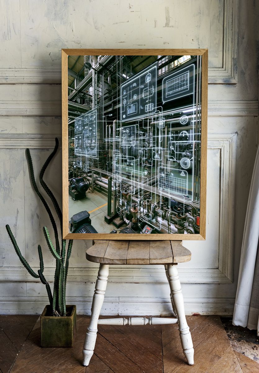 Industrial Data Network Photography Poster. — room view 1