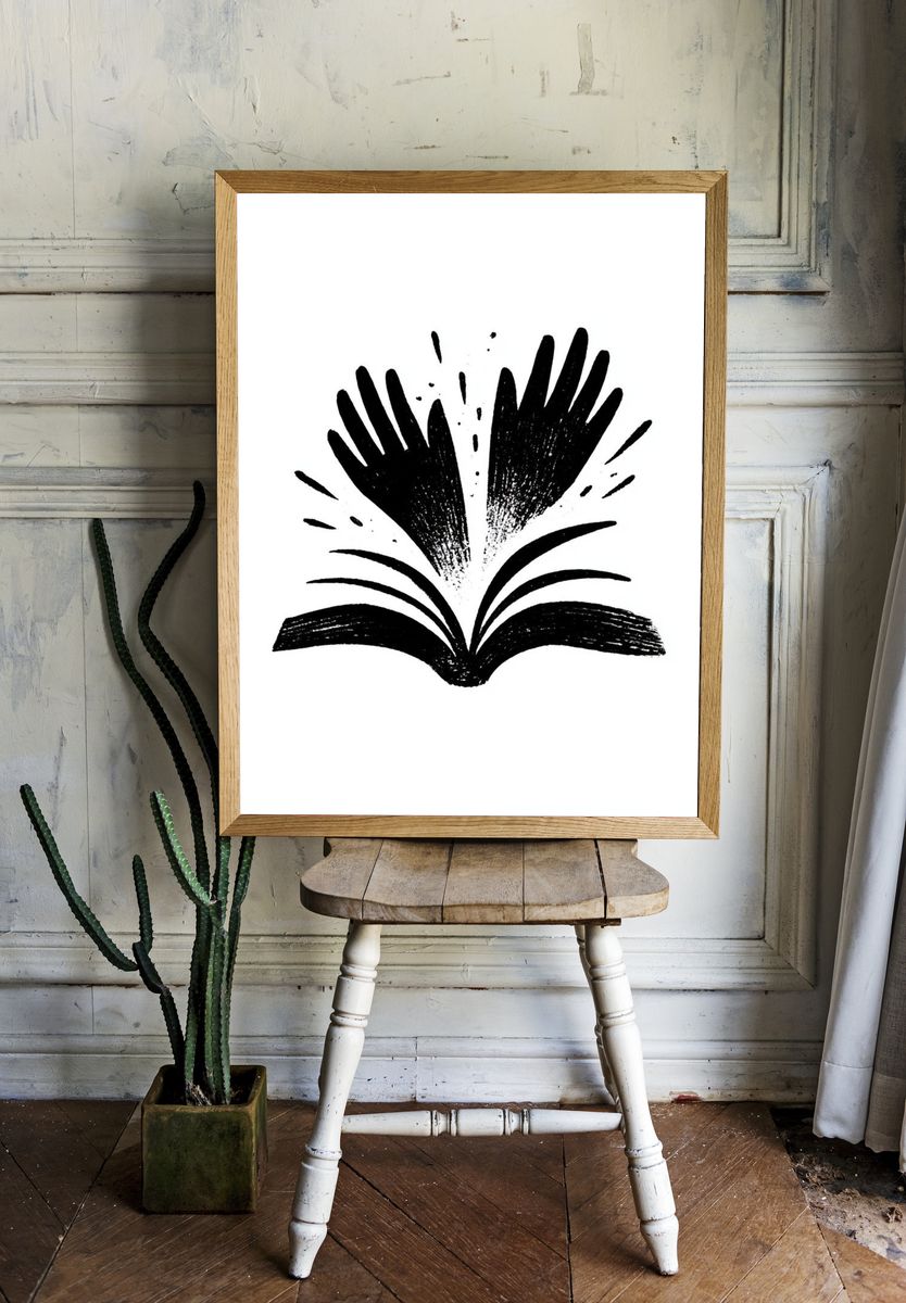 Open Book Ink Poster. room preview