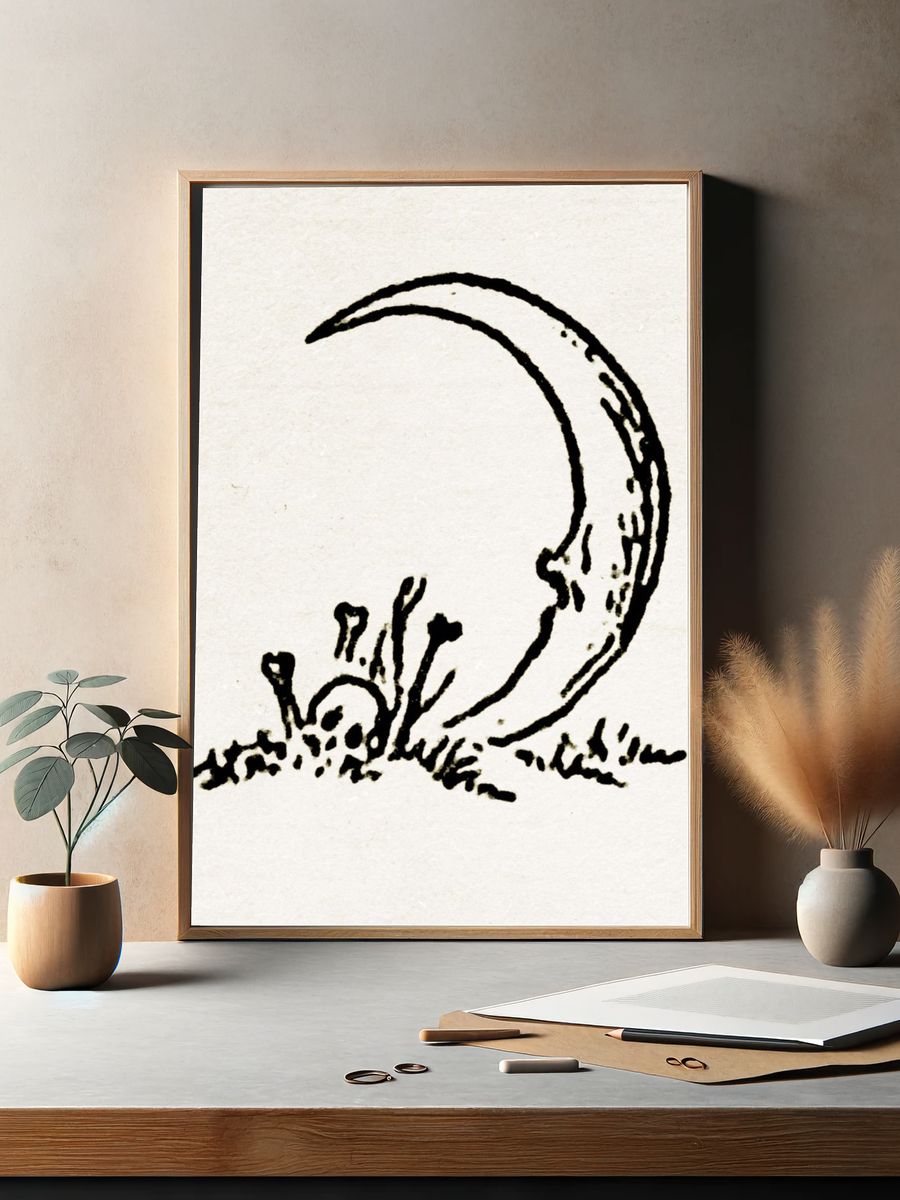 Moonrise Ink Illustration Poster. — room view 2