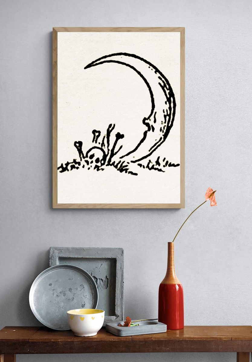 Moonrise Ink Illustration Poster. — room view 3