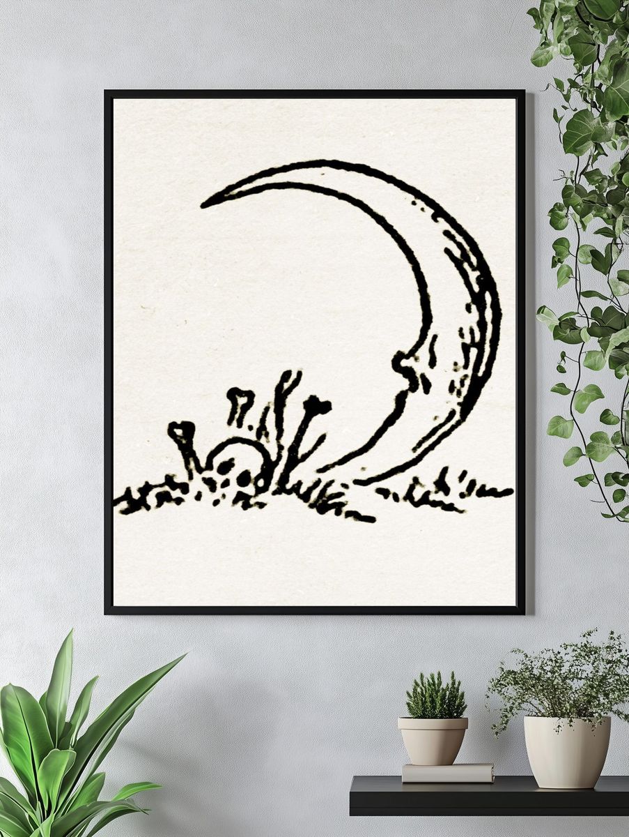 Moonrise Ink Illustration Poster. — room view 4