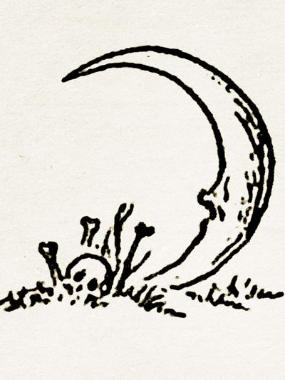Moonrise Ink Illustration Poster. poster