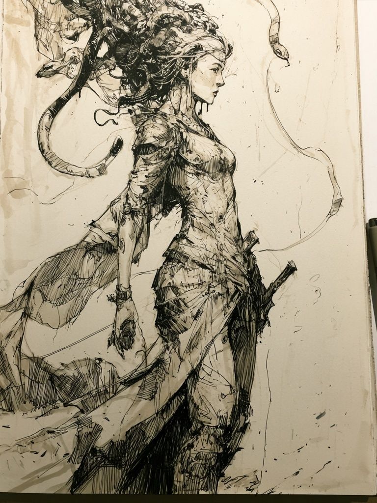 Ink Figure Study Illustration Poster. poster — illustration art