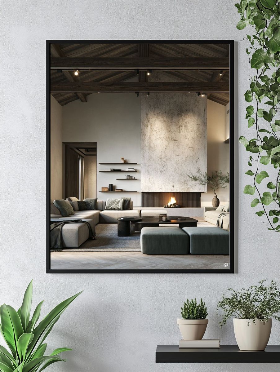 Modern Rustic Living Room Photography Poster. — room view 4