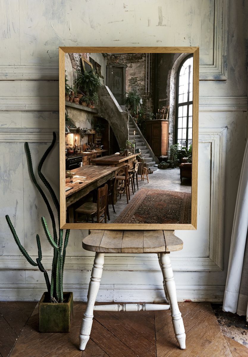 Rustic Loft Interior Photography Poster. — room view 1