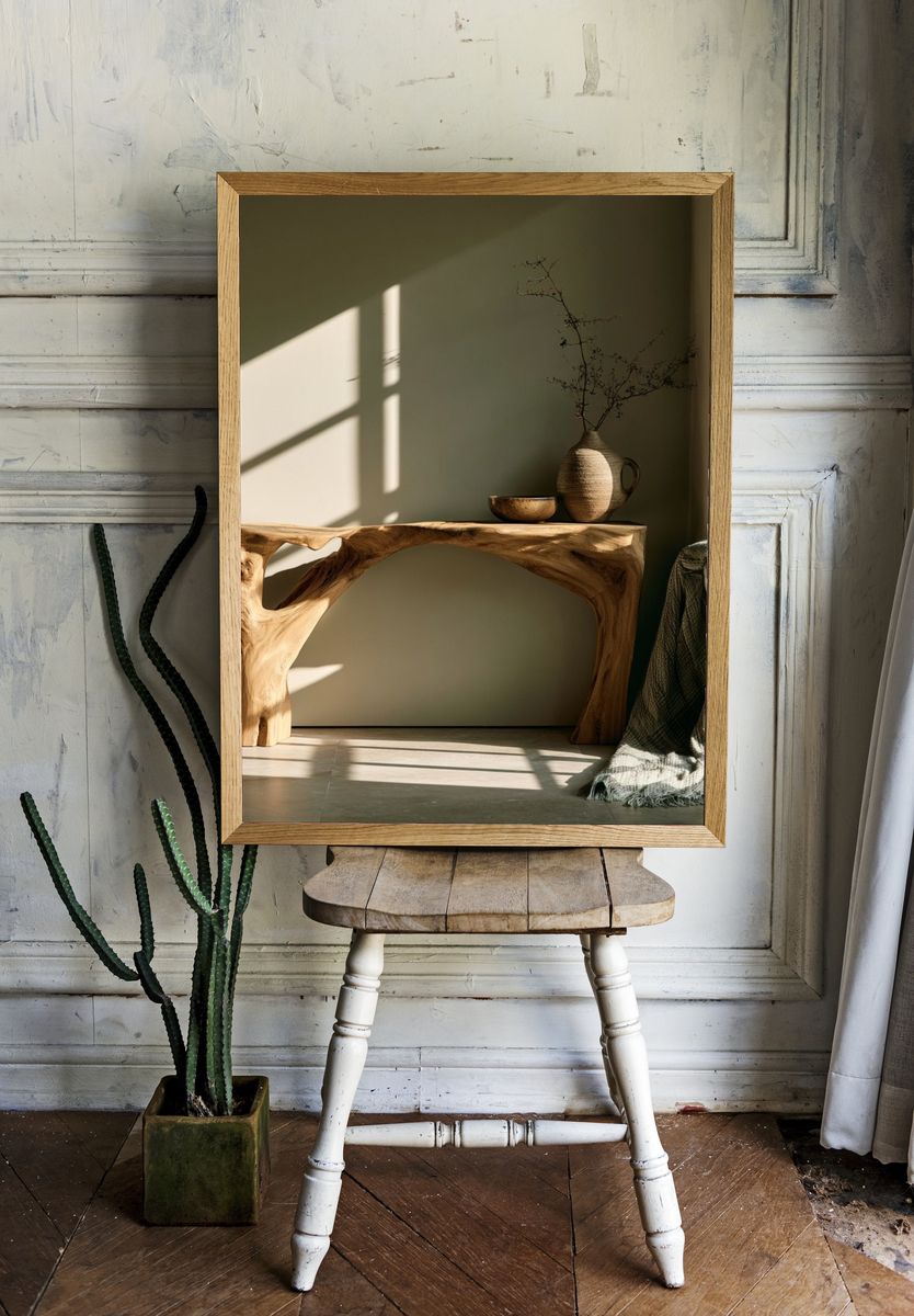 Rustic Wooden Console Photography Poster. room preview