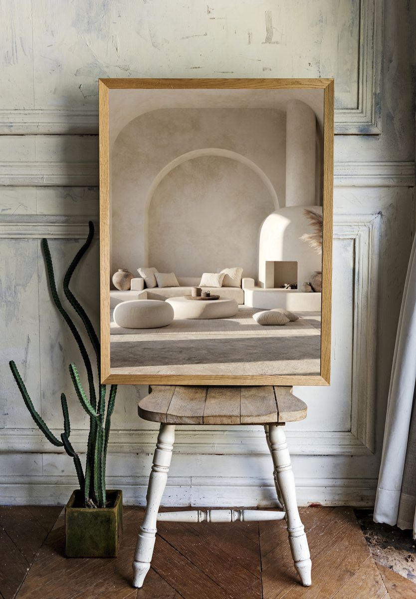Neutral Arched Interior Photography Poster. — room view 1