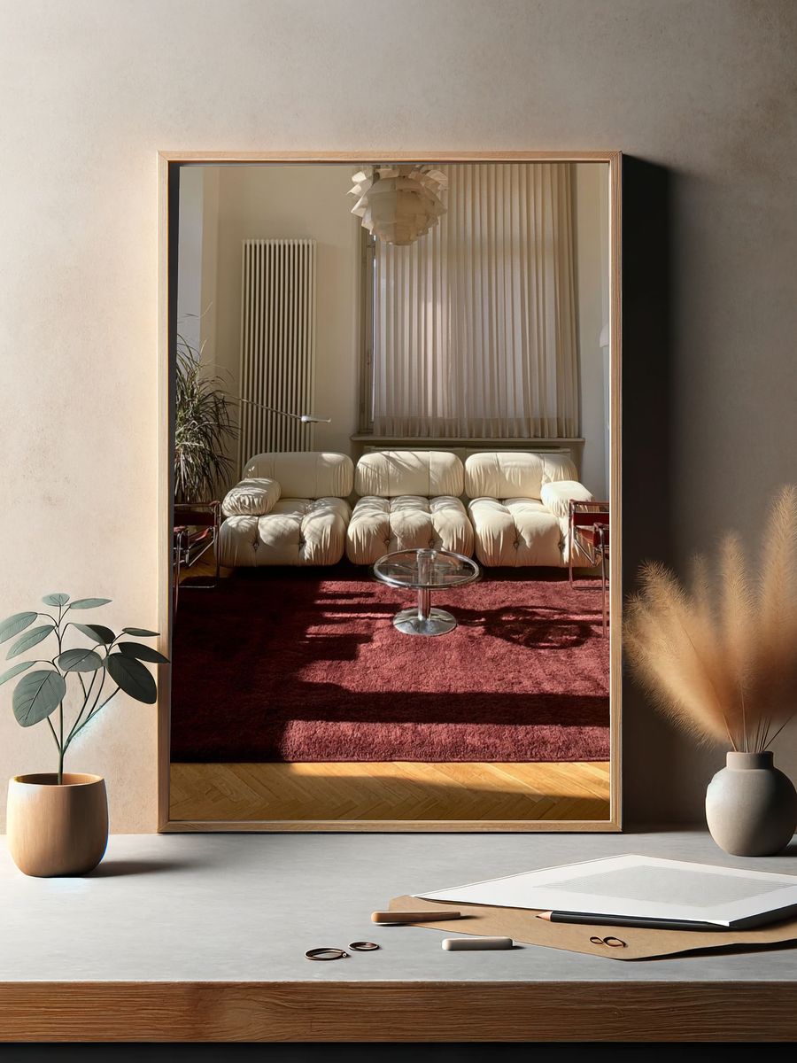 Sunlit Modern Living Room Photography Poster. — room view 2