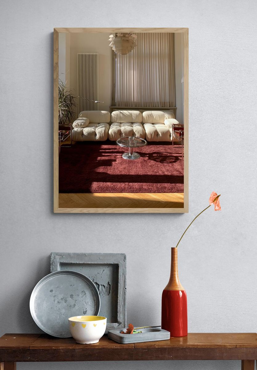 Sunlit Modern Living Room Photography Poster. — room view 3