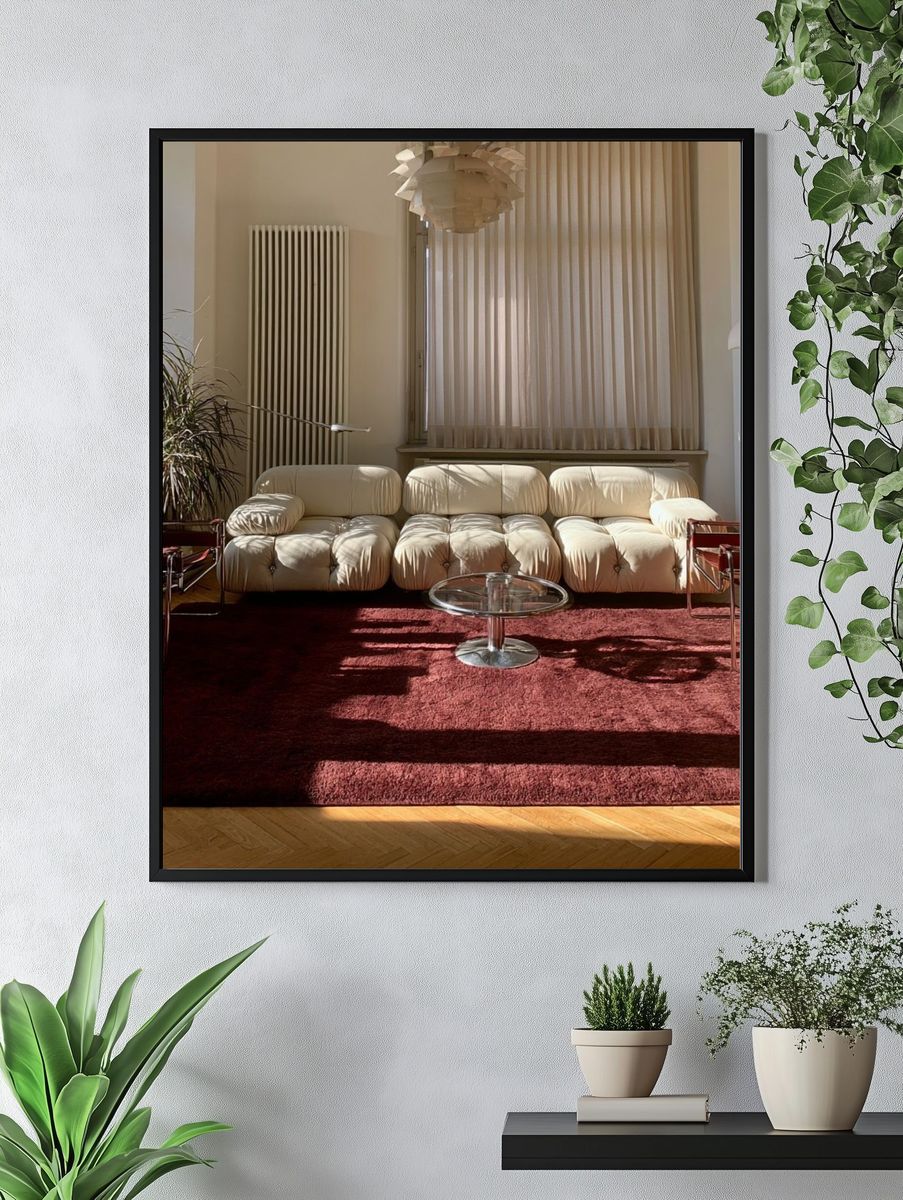 Sunlit Modern Living Room Photography Poster. — room view 4