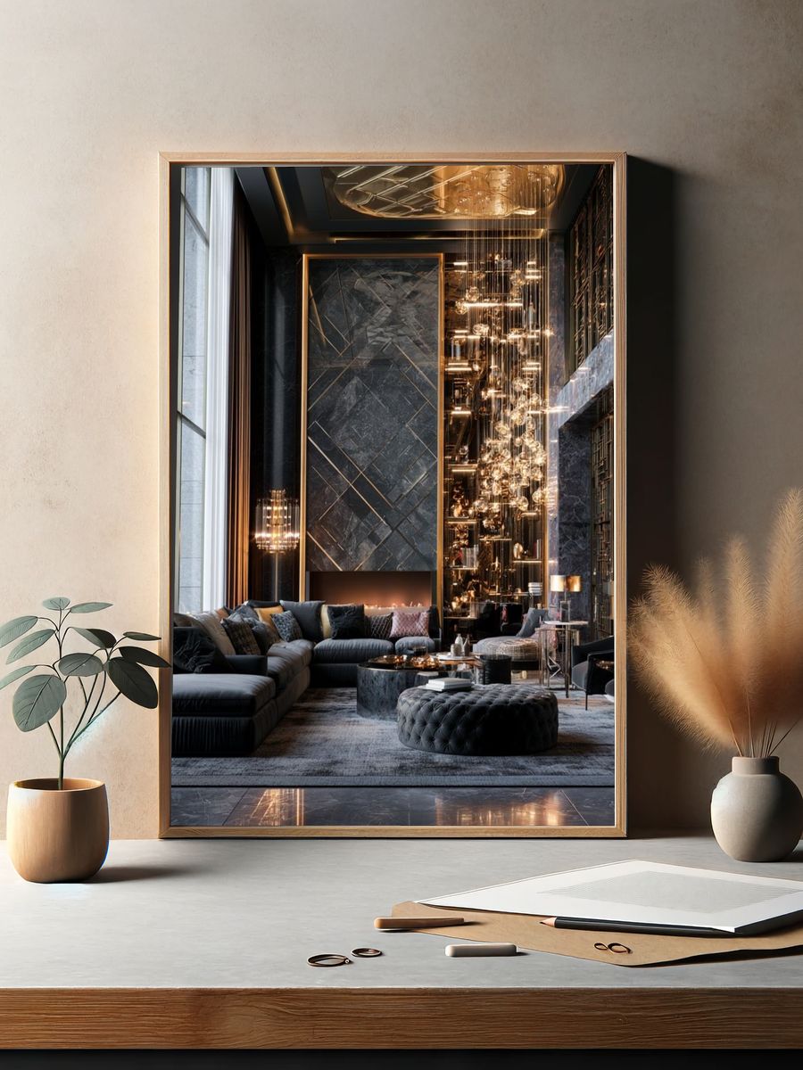 Luxury Modern Living Room Photography Poster. — room view 2