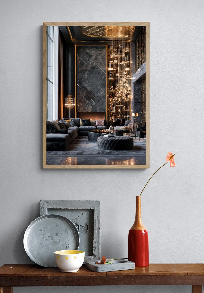 Luxury Modern Living Room Photography Poster. — room view 3