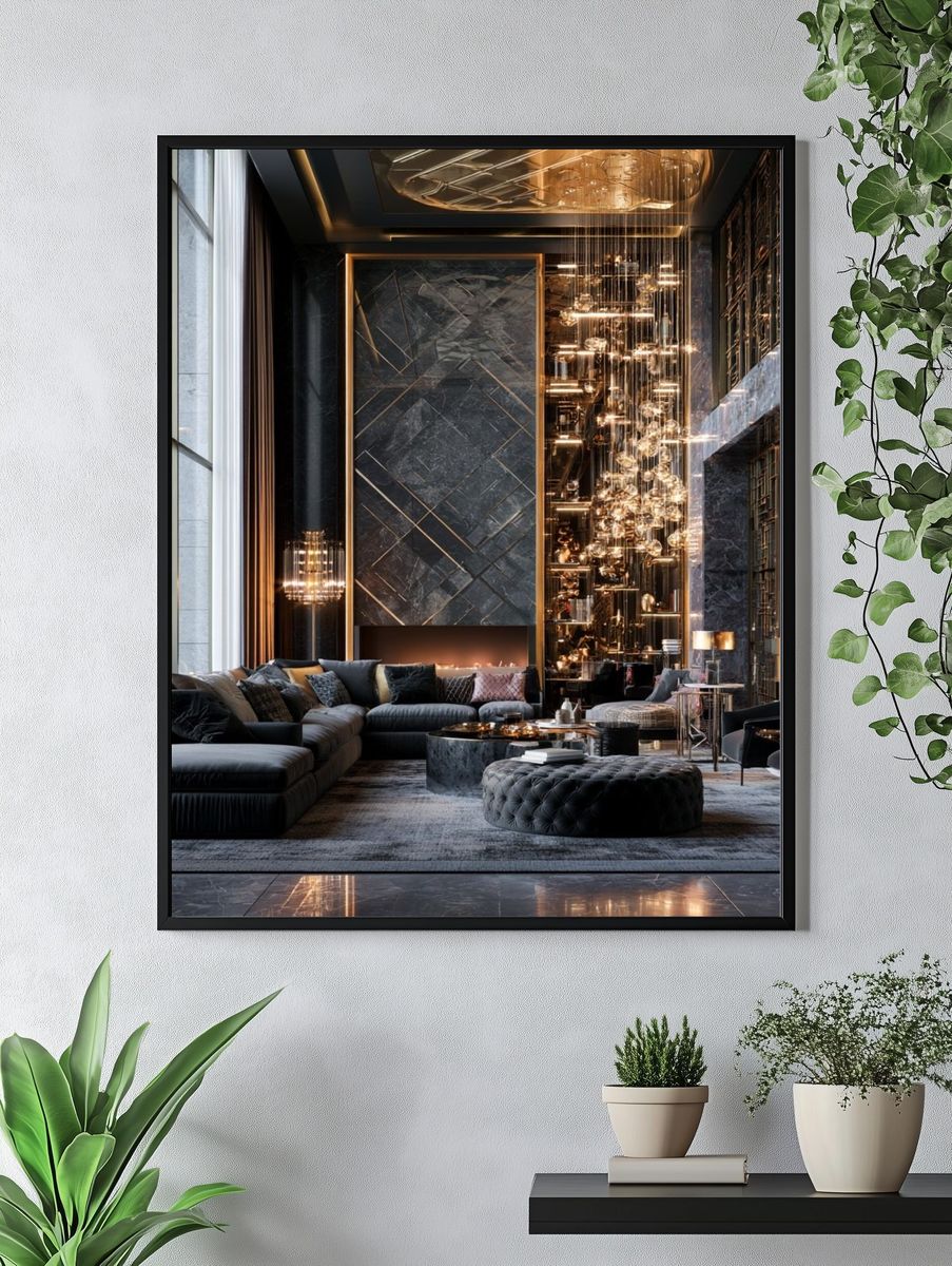 Luxury Modern Living Room Photography Poster. — room view 4
