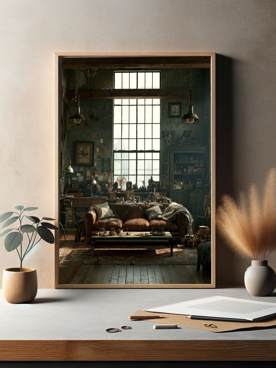 Industrial Loft Interior Photography Poster. — room view 2