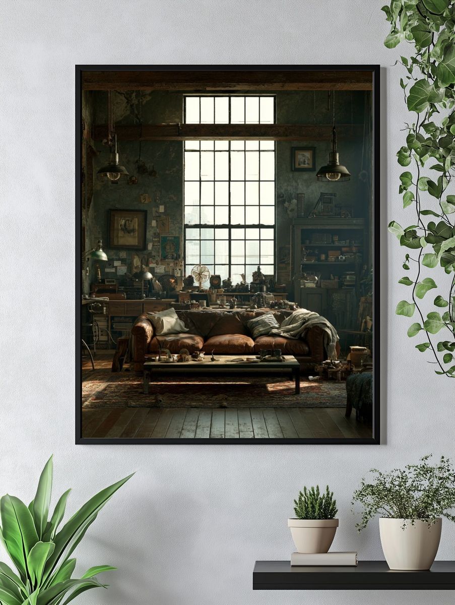 Industrial Loft Interior Photography Poster. — room view 4