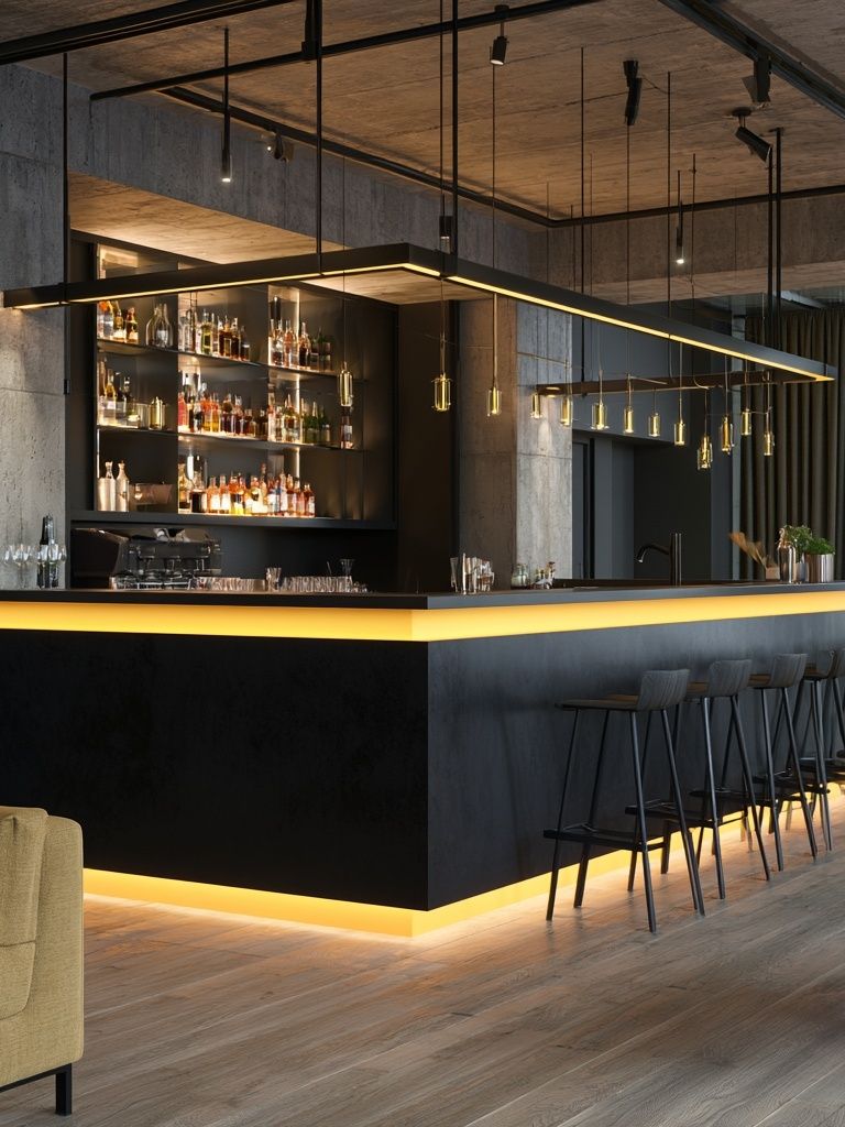 Modern Bar Interior Photography Poster. poster detail