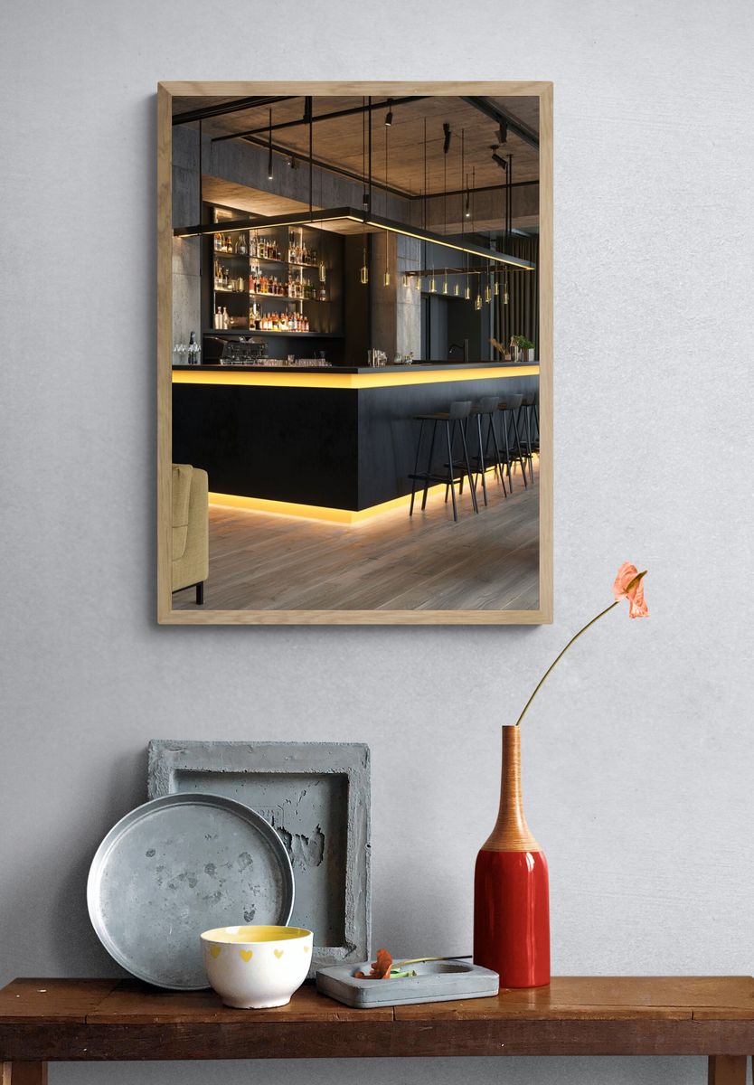 Modern Bar Interior Photography Poster. — room view 3