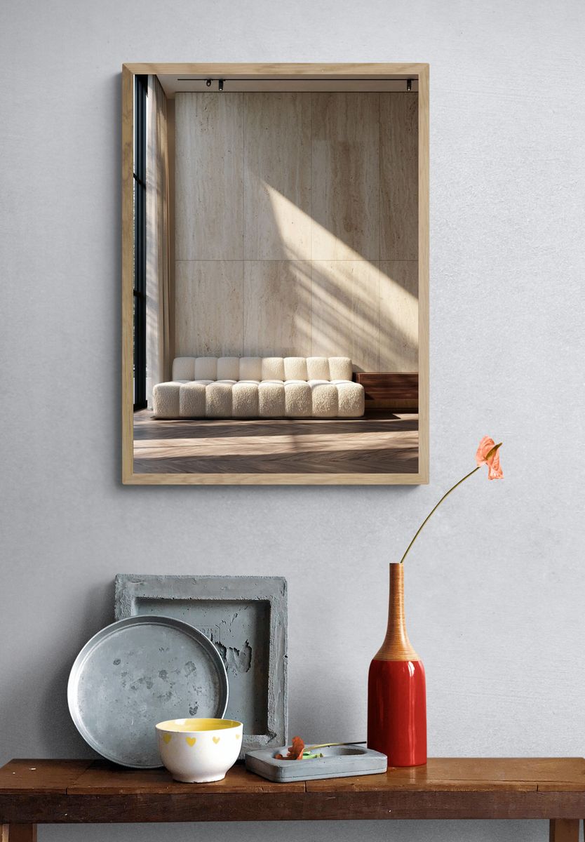 Sunlit Minimalist Interior Photography Poster. — room view 3