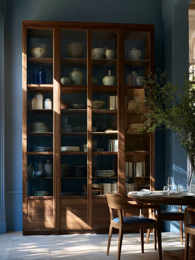 Blue Dining Room Interior Photography Poster. poster detail