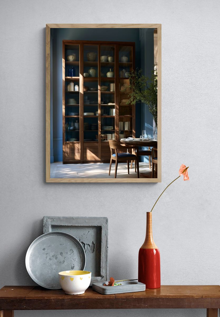 Blue Dining Room Interior Photography Poster. — room view 3