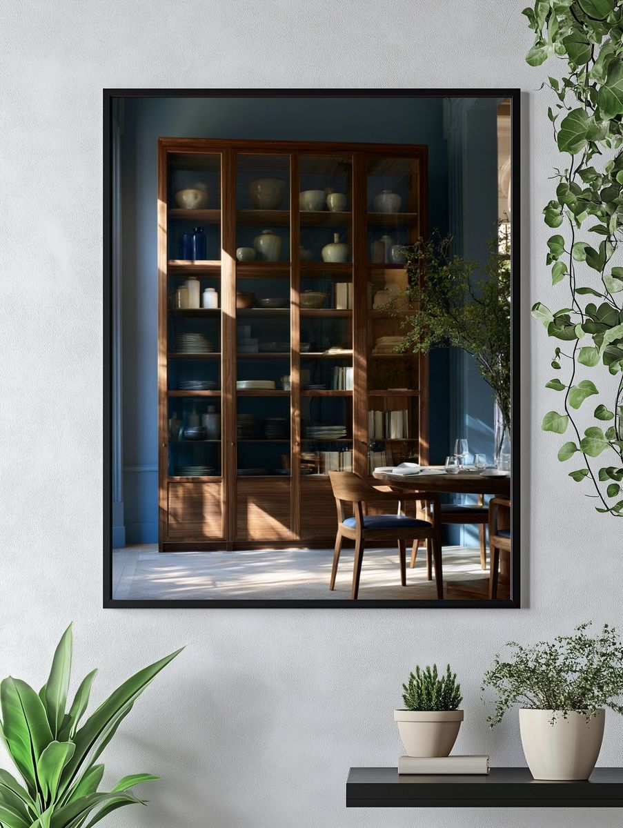 Blue Dining Room Interior Photography Poster. — room view 4