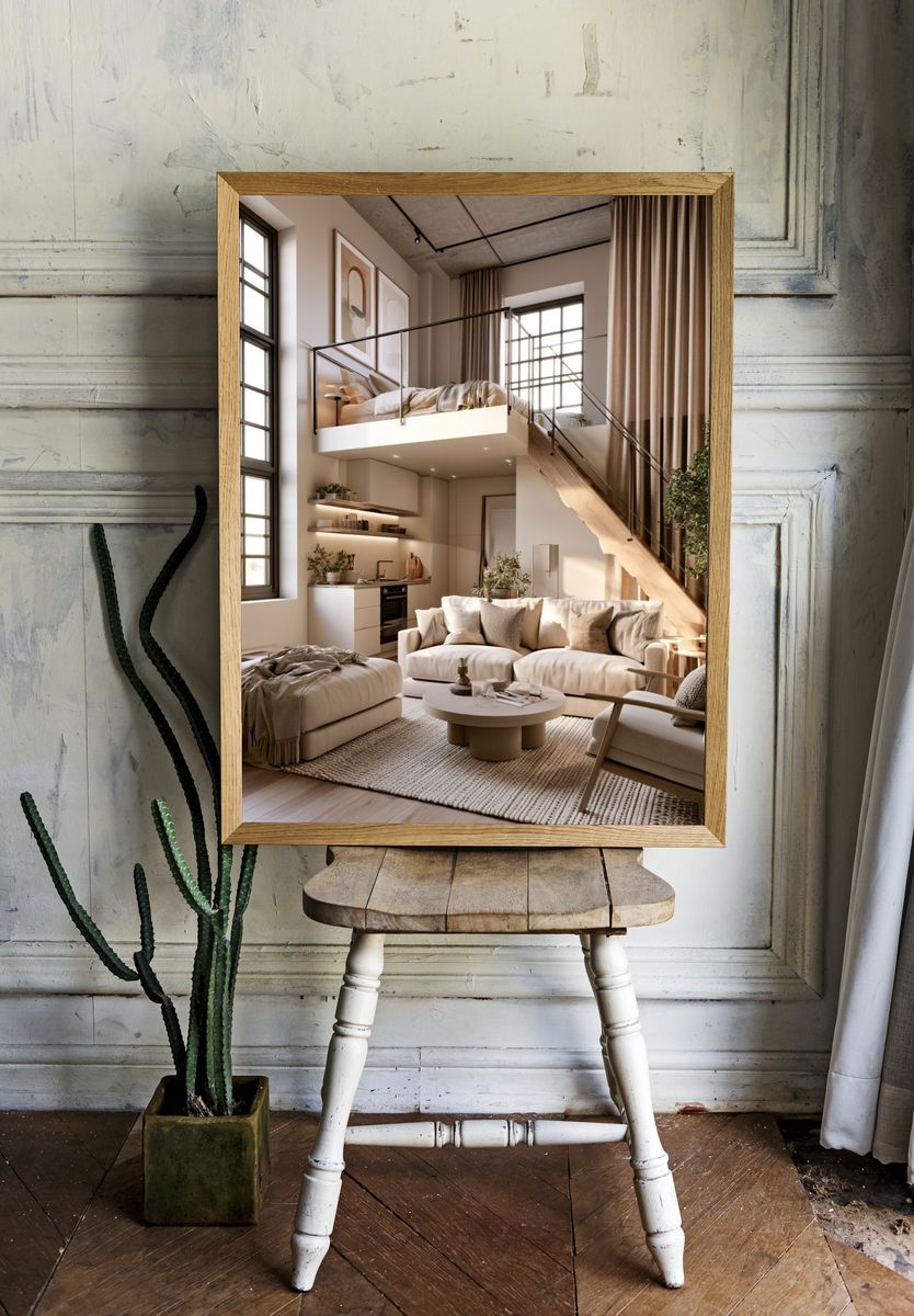 Modern Loft Interior Photography Poster. — room view 1
