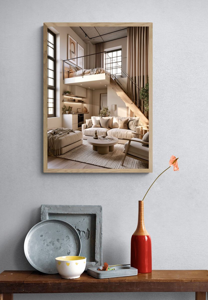 Modern Loft Interior Photography Poster. — room view 3