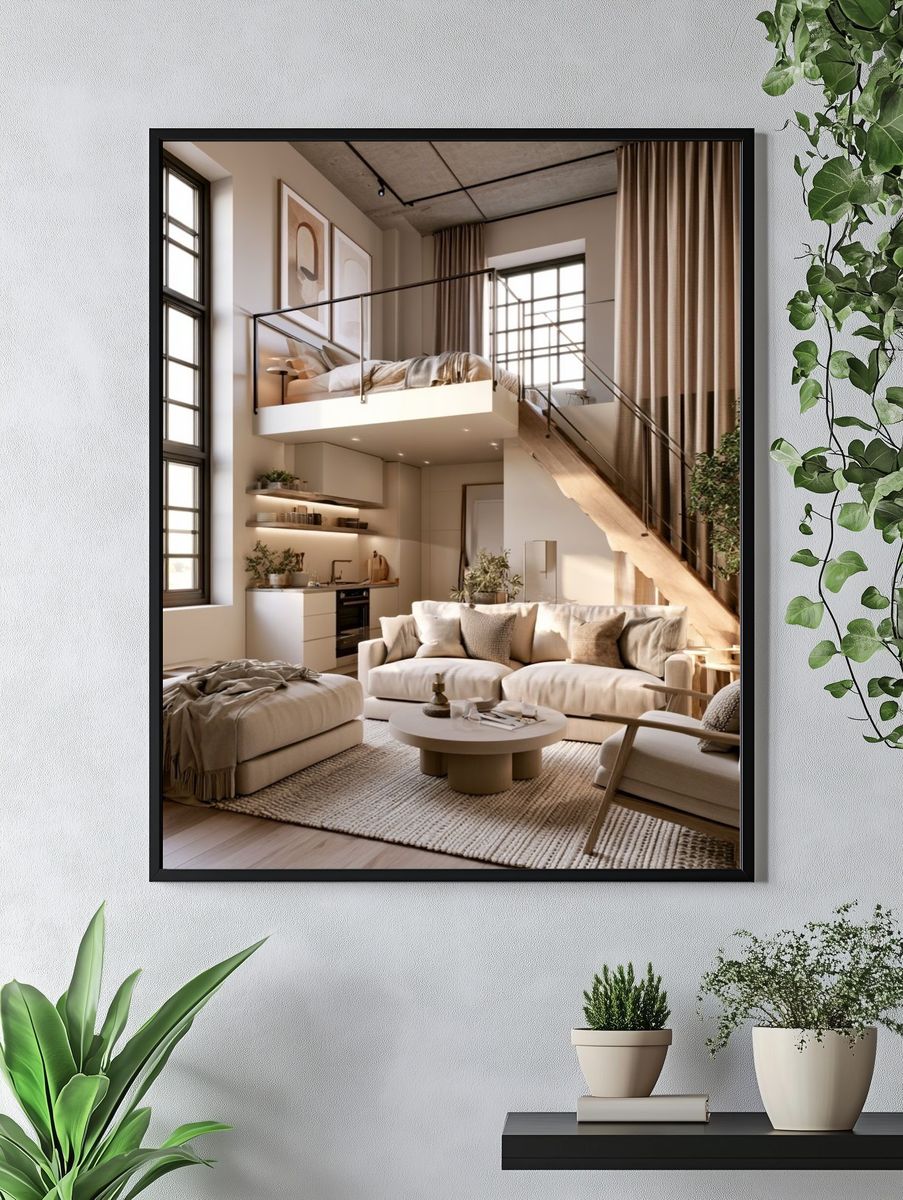 Modern Loft Interior Photography Poster. — room view 4