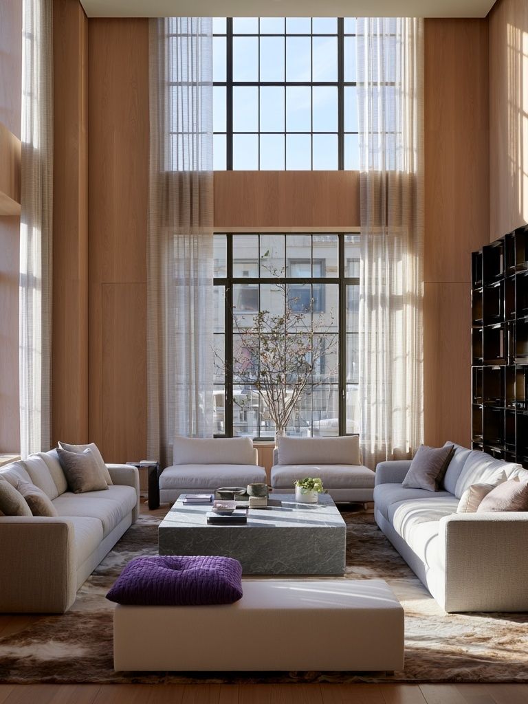 Modern Sunlit Living Room Photography Poster.