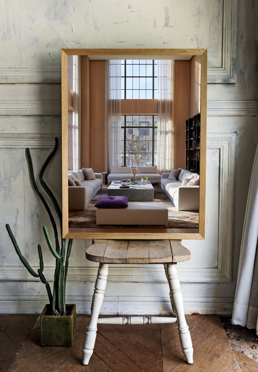 Modern Sunlit Living Room Photography Poster. — room view 1