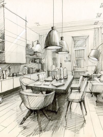 Modern Interior Sketch Poster. poster