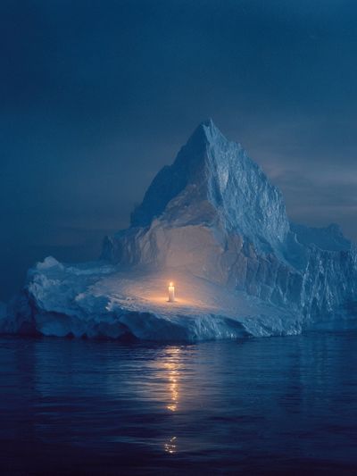 Iceberg with Candle — Photography Print. poster print