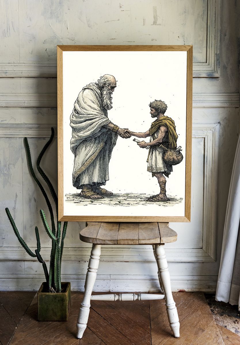 Philosopher and Student — Illustration Print room preview
