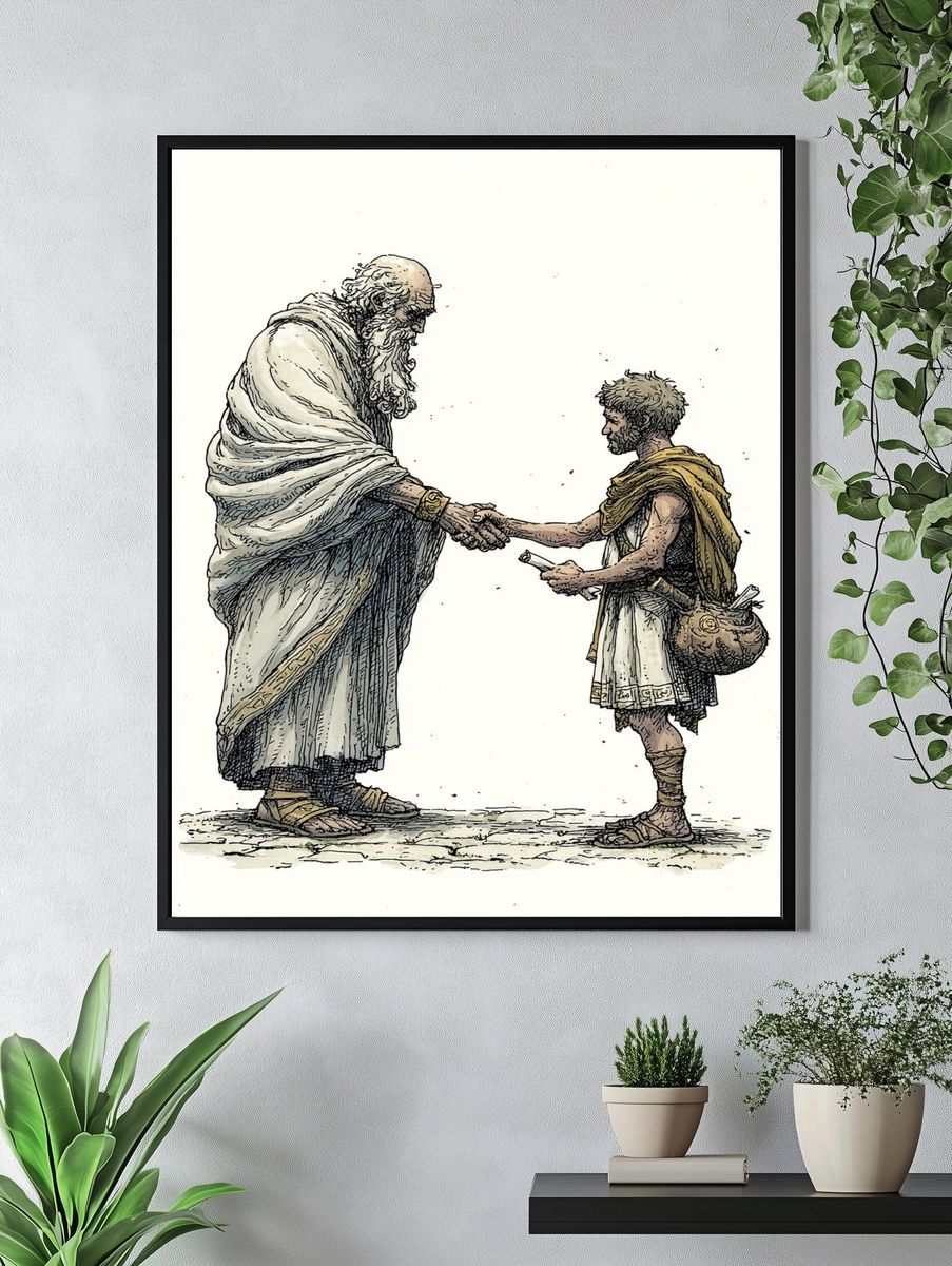 Philosopher and Student — Illustration Print. — room view 4