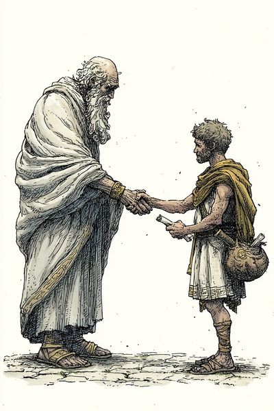 Philosopher and Student — Illustration Print. poster print