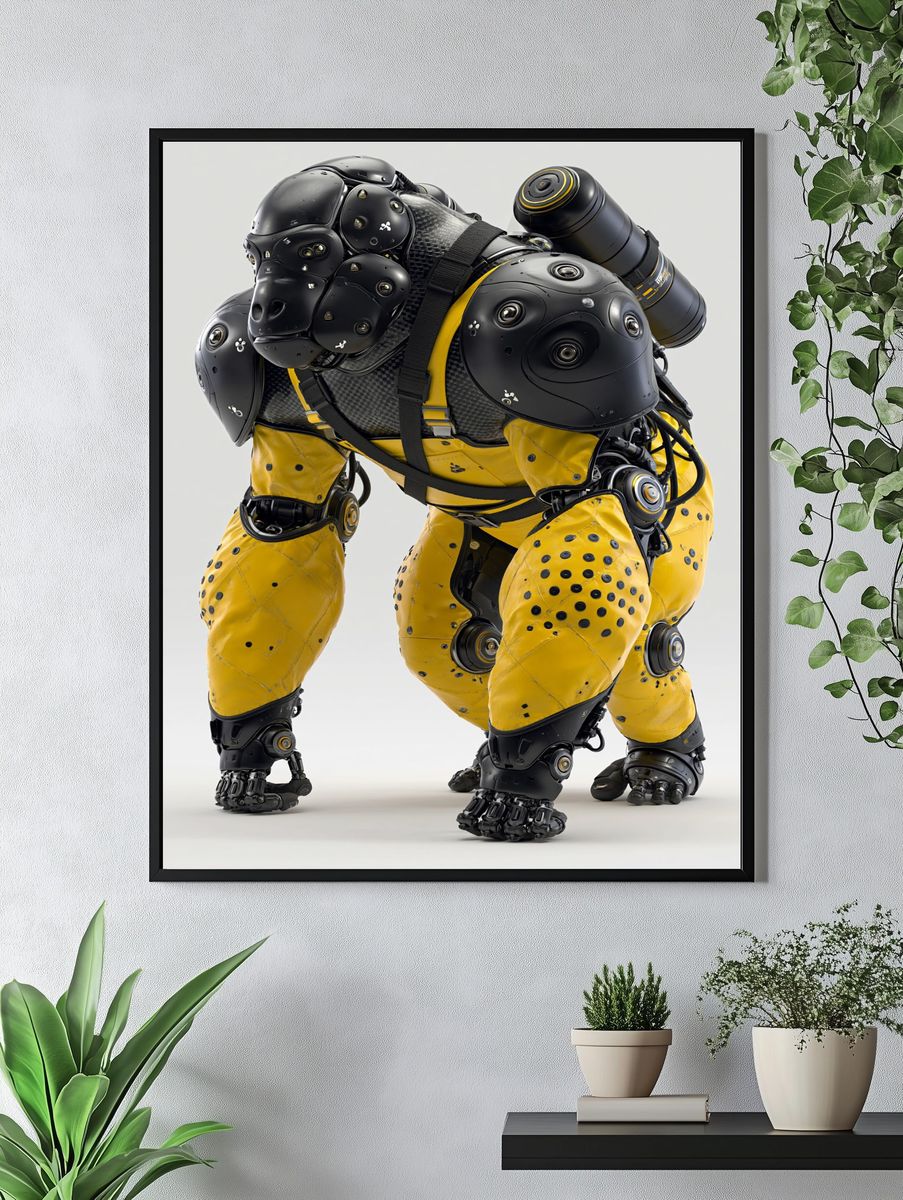 Industrial Robot Gorilla Poster. — room view 4