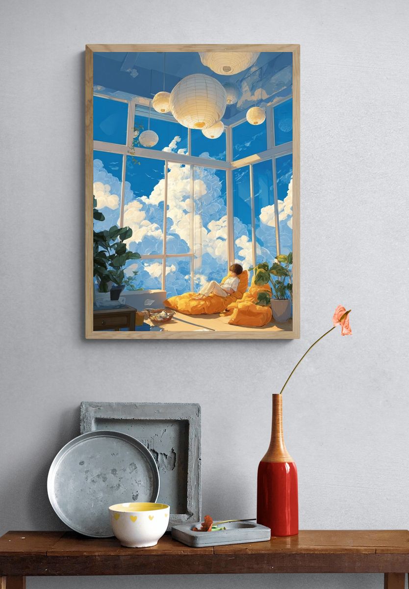 Cozy Reading Nook — Illustration Print. — room view 3