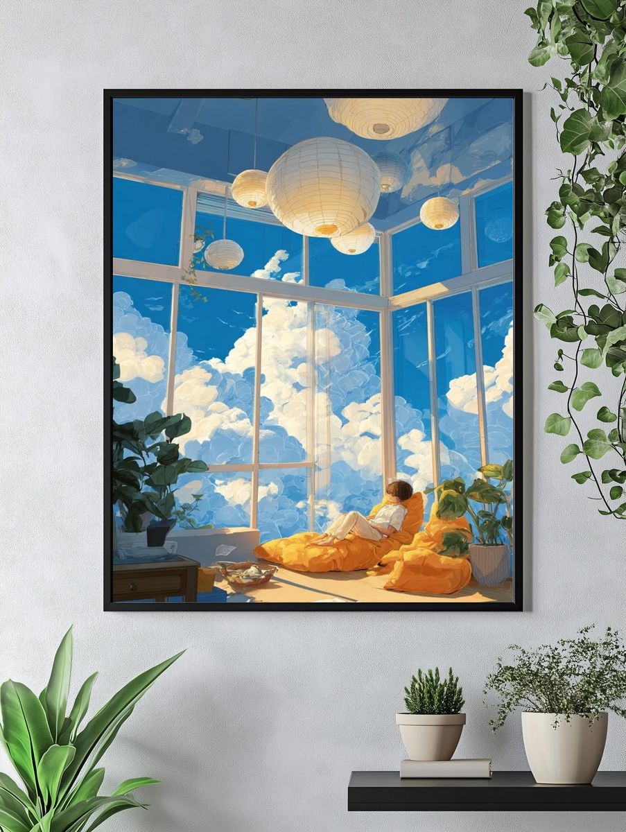 Cozy Reading Nook — Illustration Print. — room view 4