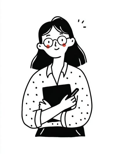 Cheerful Student — Illustration Print. poster print