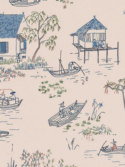 Serene River Scene — Illustration Print. poster print