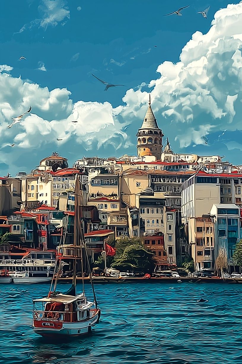 Istanbul Skyline — Digital Art Print. poster detail