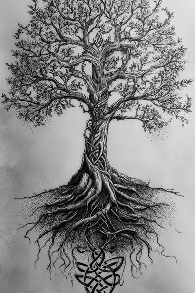 Intricate Tree Roots — Illustration Print. poster