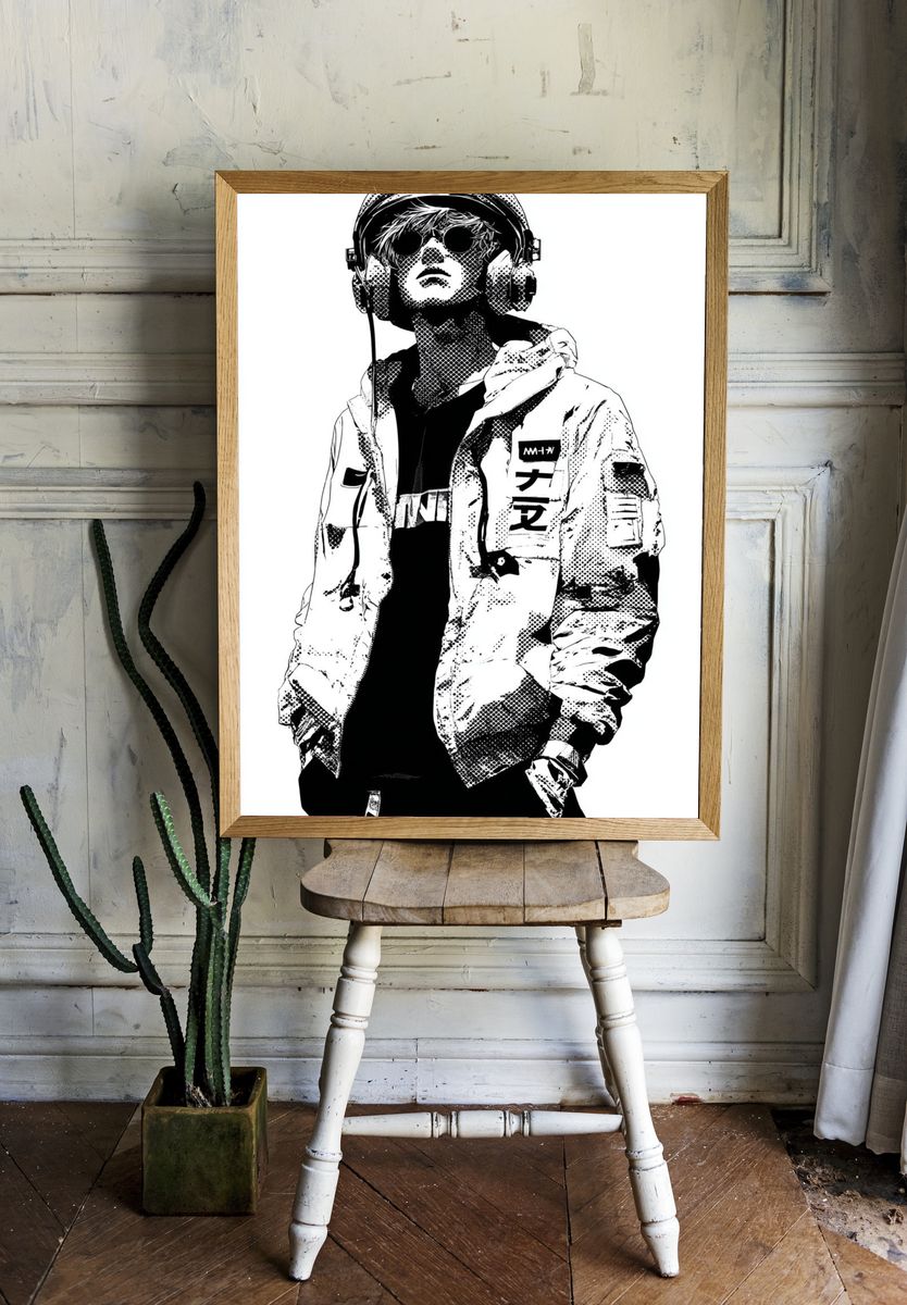 Stylish Urban Youth — Illustration Print room preview