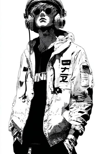 Stylish Urban Youth — Illustration Print. poster