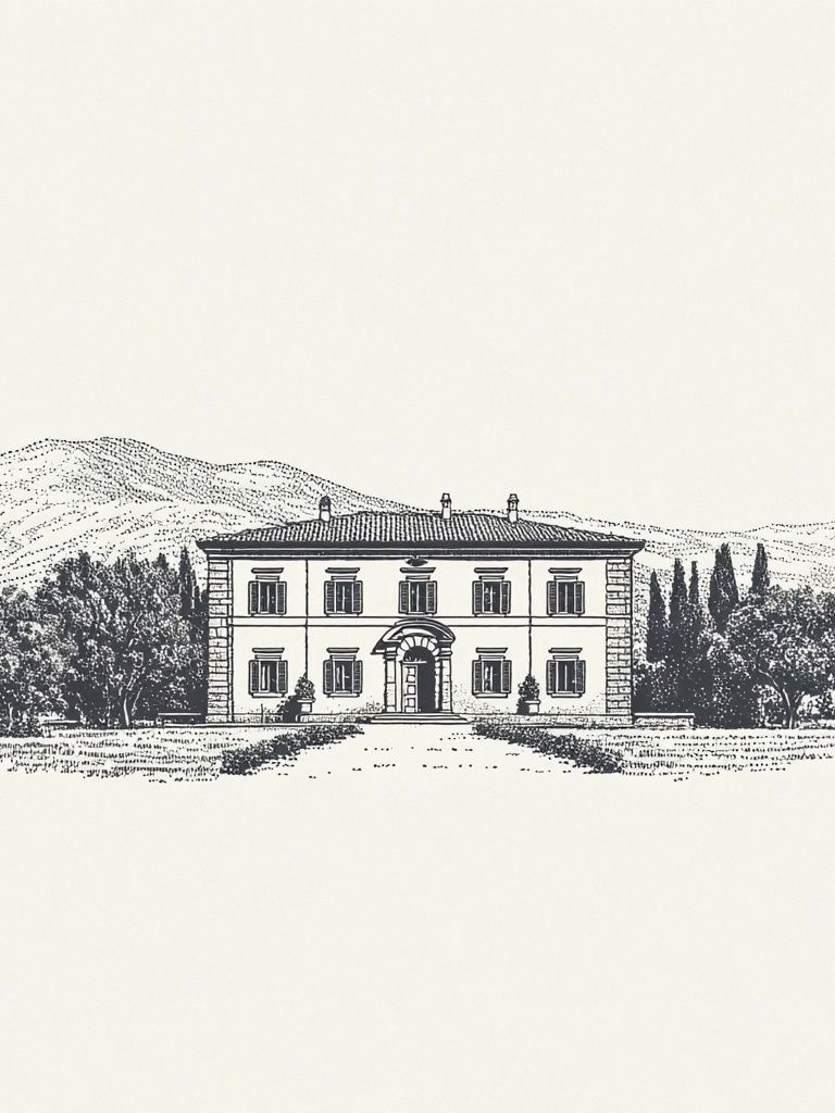 Italian Villa — Vintage Print. poster detail