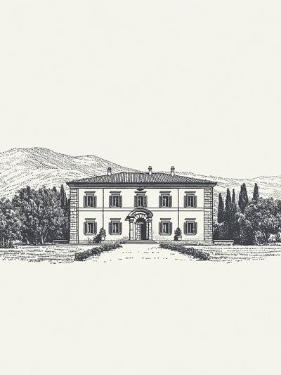 Italian Villa — Vintage Print. poster print
