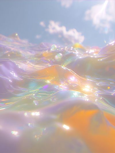 Iridescent Water Waves Poster. poster
